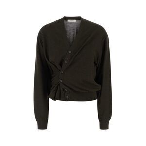 Lemaire Women Dark Brown Wool And Acrylic Cardigan